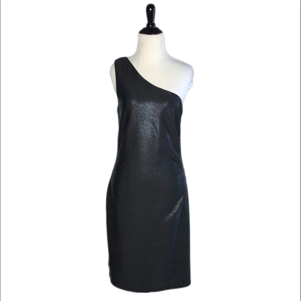 Laundry by Shelli Segal Black One Shoulder Dress